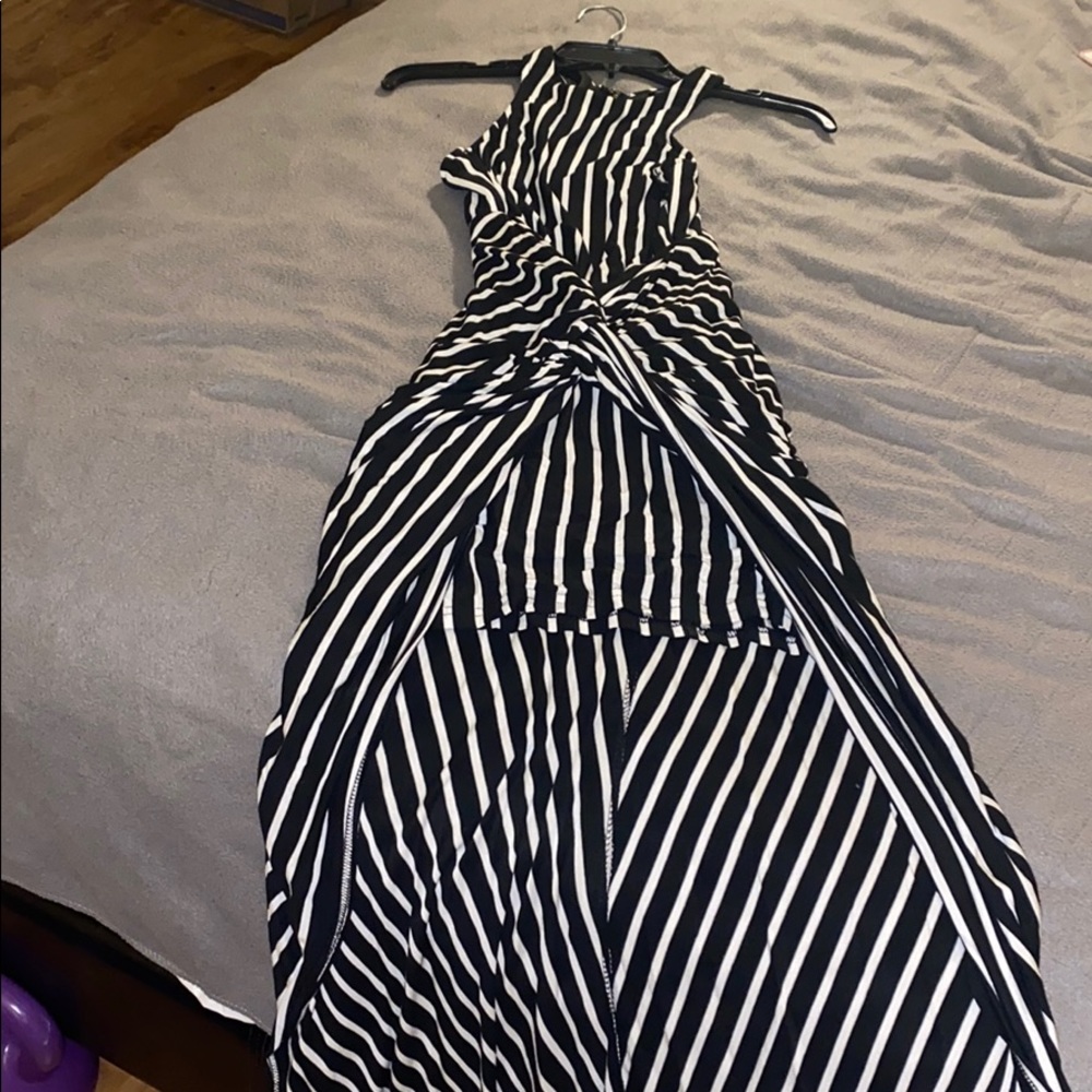 B&W hi-lo dress racer back